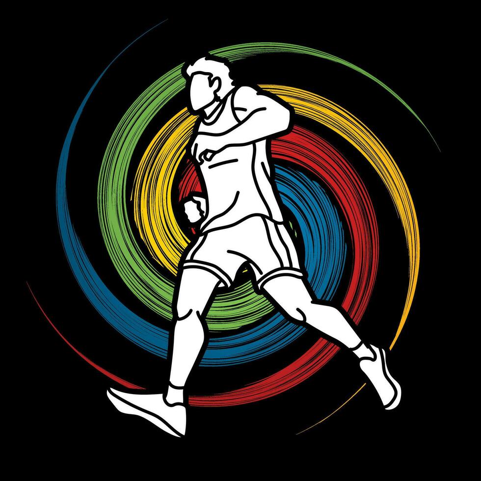Marathon Runner A Man Running Action Jogging Sport Graphic Vector