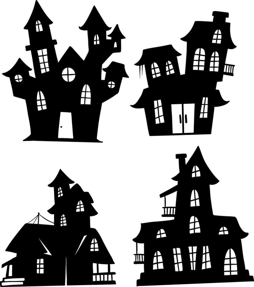 Set of Haunted House vector