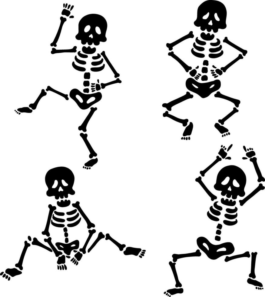 conjunto de danza esqueleto vector