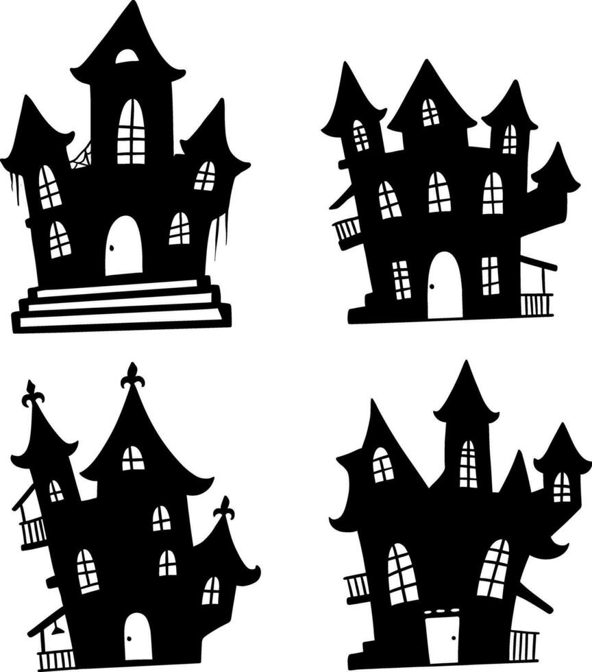 Set of Haunted House vector