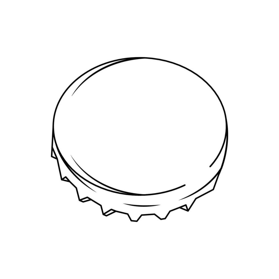 Bottle Cap Outline Icon Illustration on White Background vector