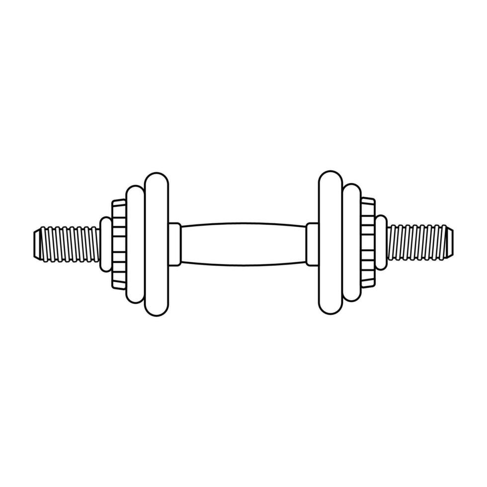 Dumbbell Outline Icon Illustration on White Background vector