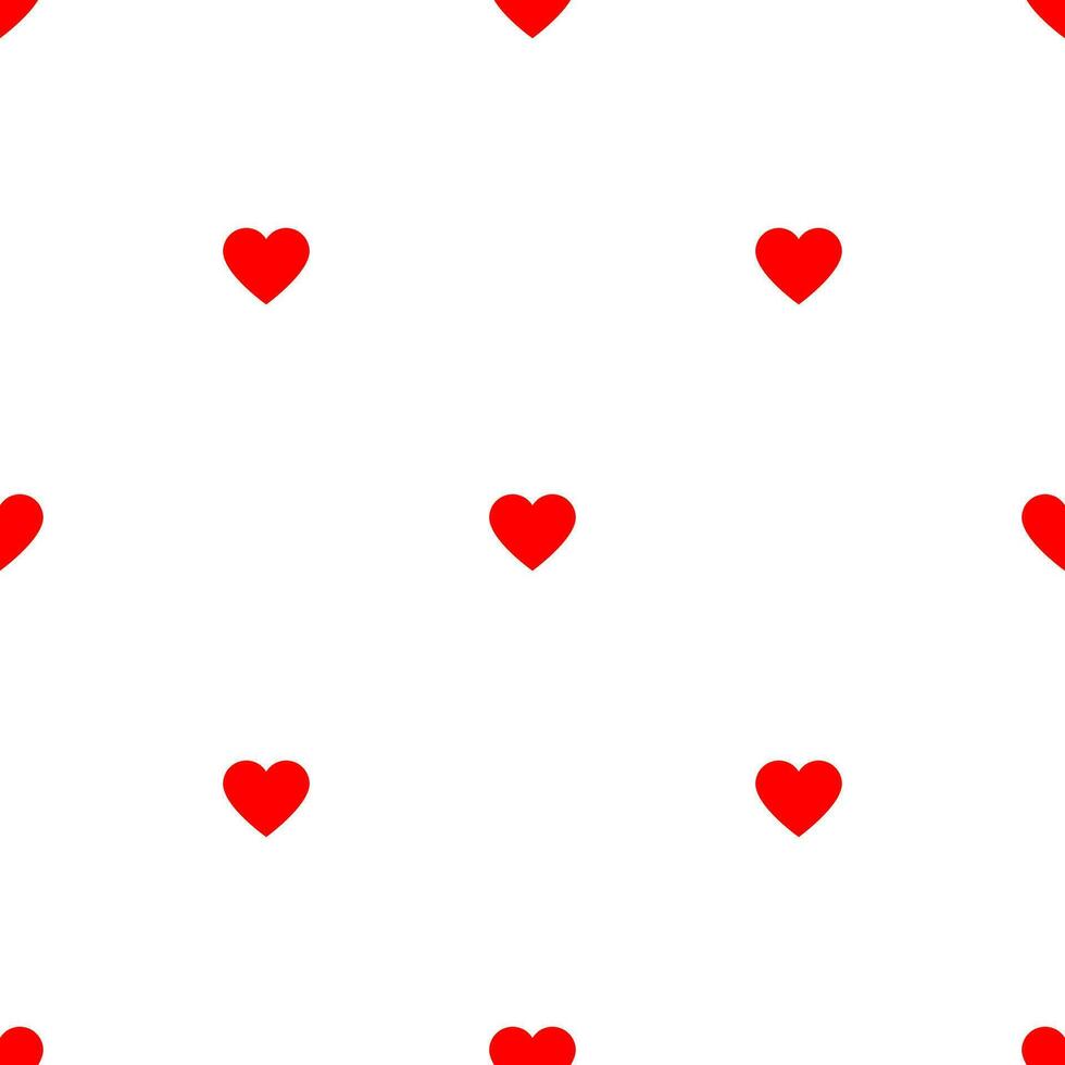 a seamless pattern with red hearts on a white background vector