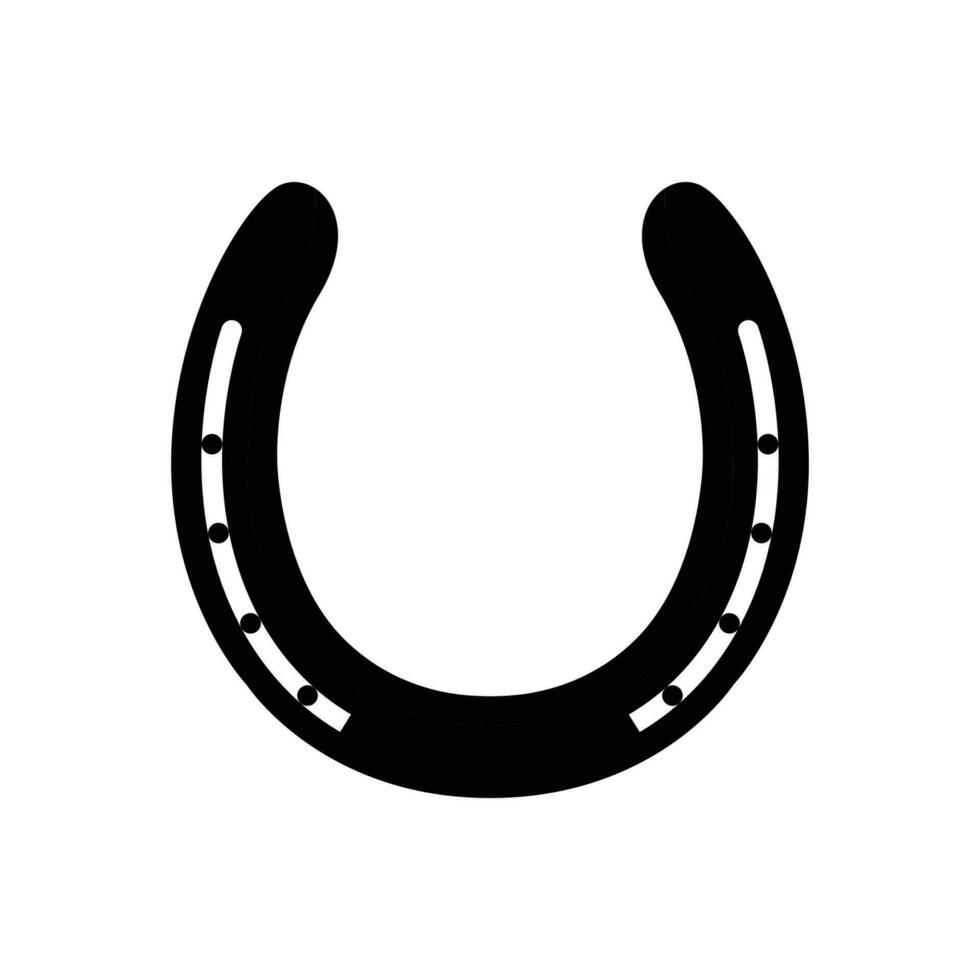 Horse Shoe Silhouette. Black and White Icon Design Elements on Isolated White Background vector