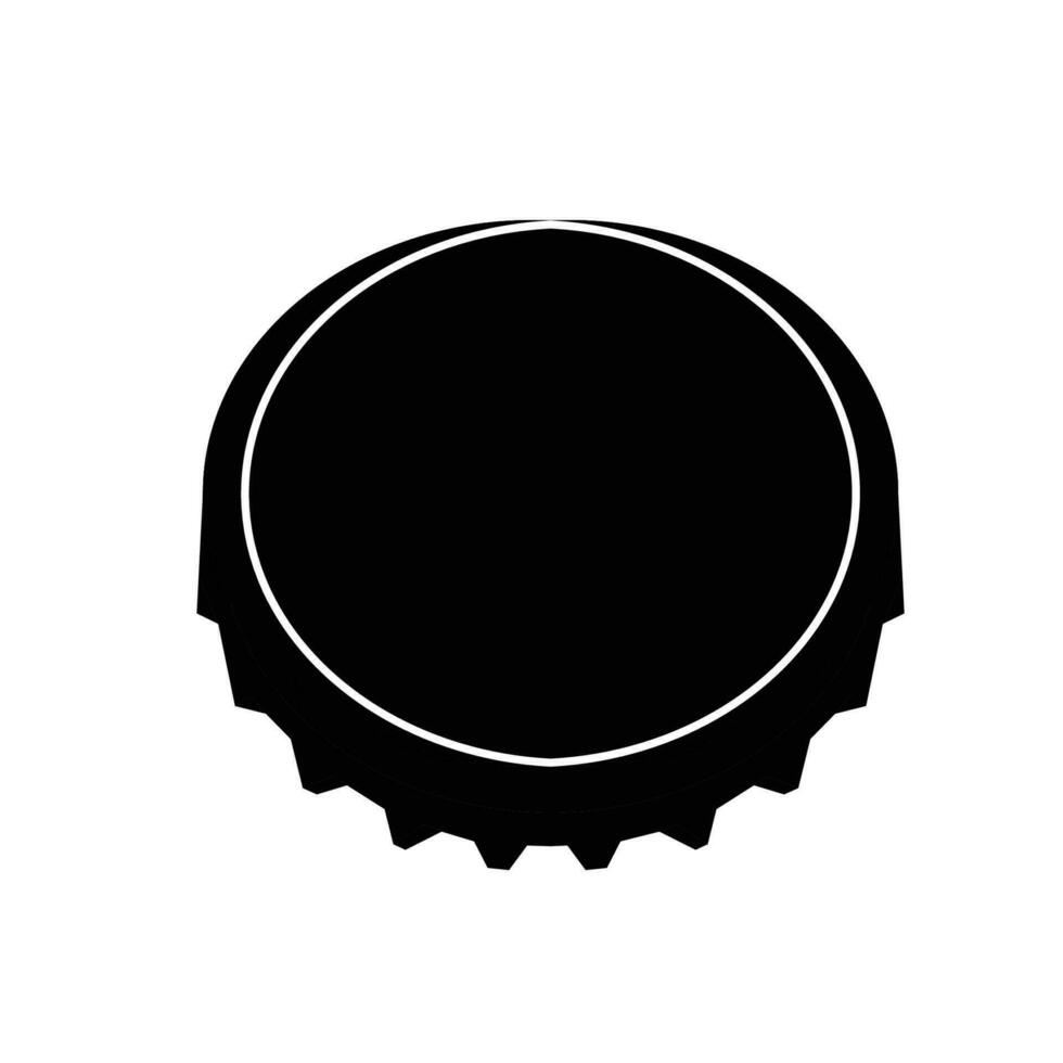 Bottle Cap Silhouette. Black and White Icon Design Elements on Isolated White Background vector