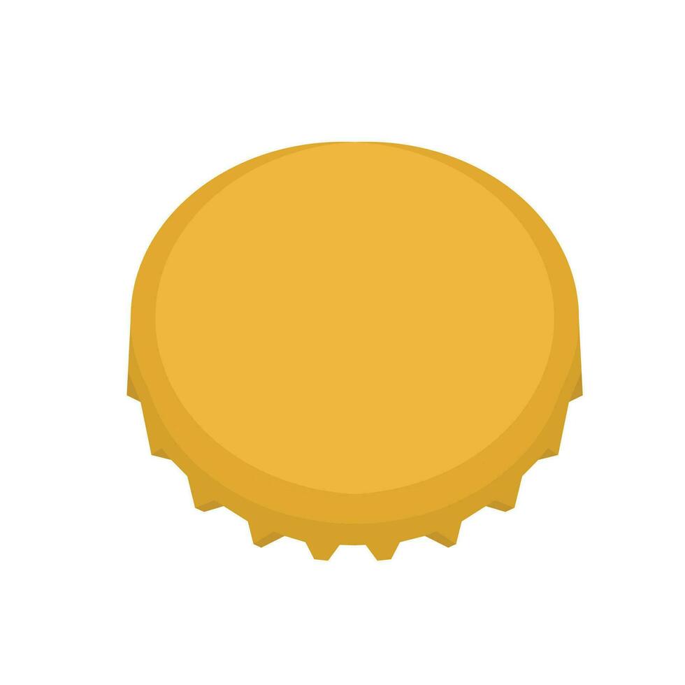 Bottle Cap Flat Illustration. Clean Icon Design Element on Isolated White Background vector