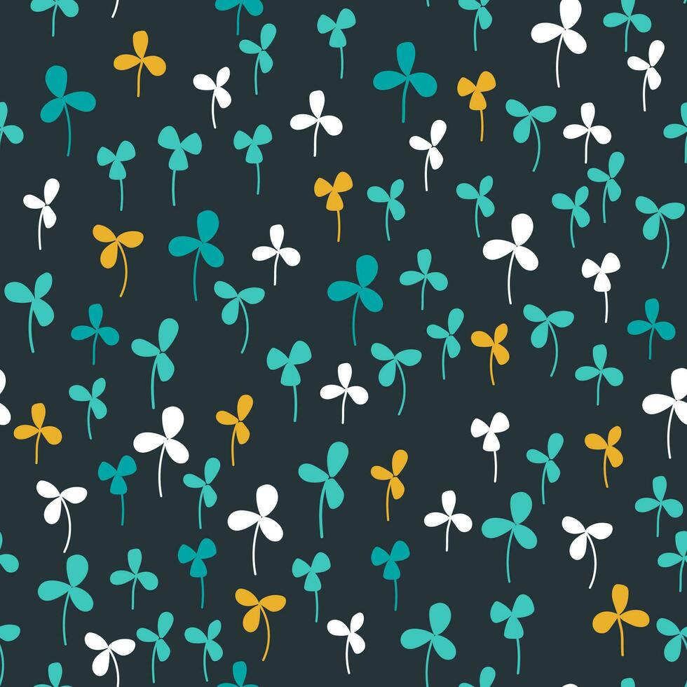 a pattern with small flowers on a dark background vector