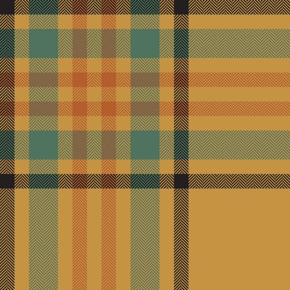 Plaid check pattern in orange and red colors. Seamless fabric texture. Tartan textile print. vector