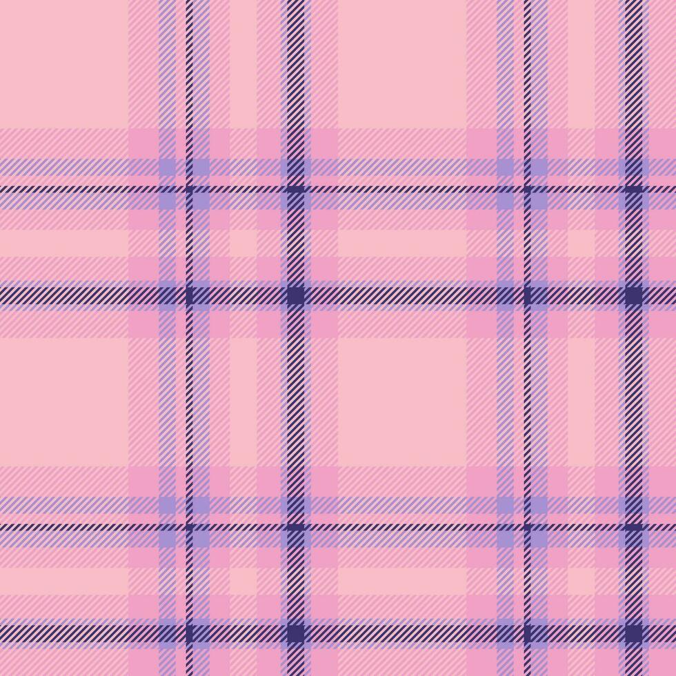 Plaid seamless pattern in pink. Check fabric texture. Vector textile print.