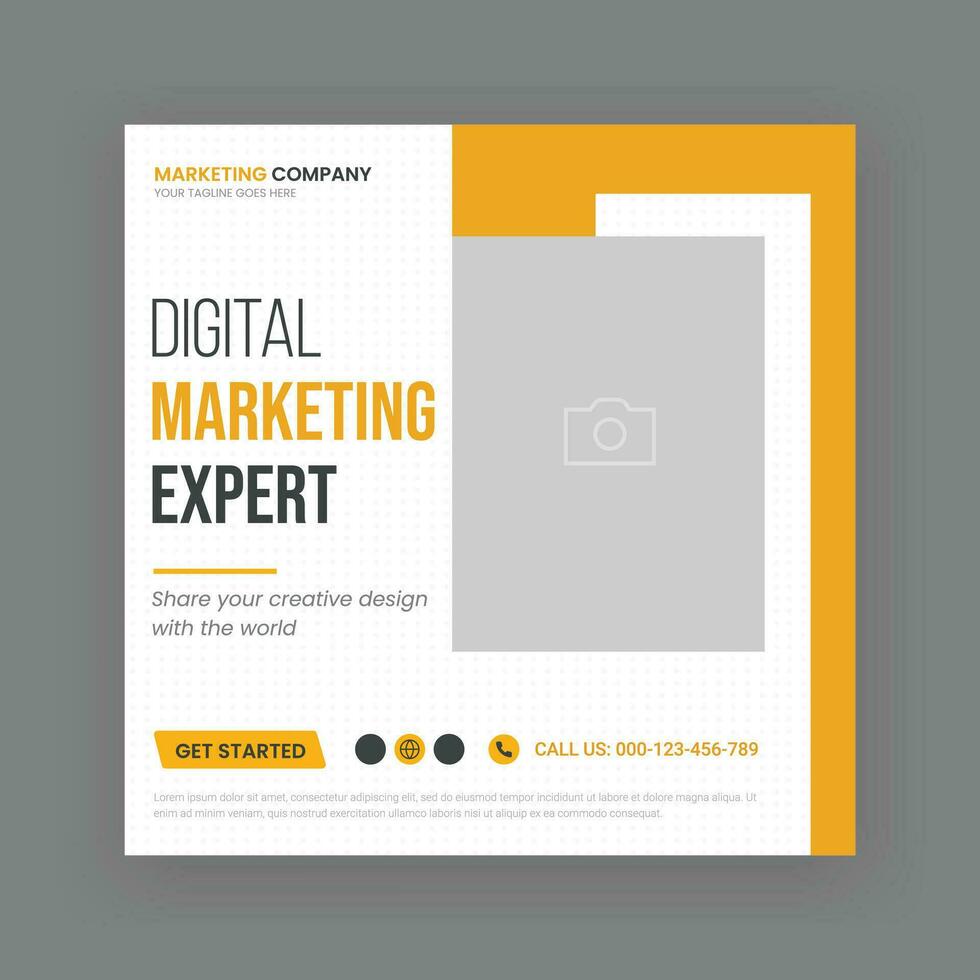 Digital marketing and corporate social media post template or Web banner vector