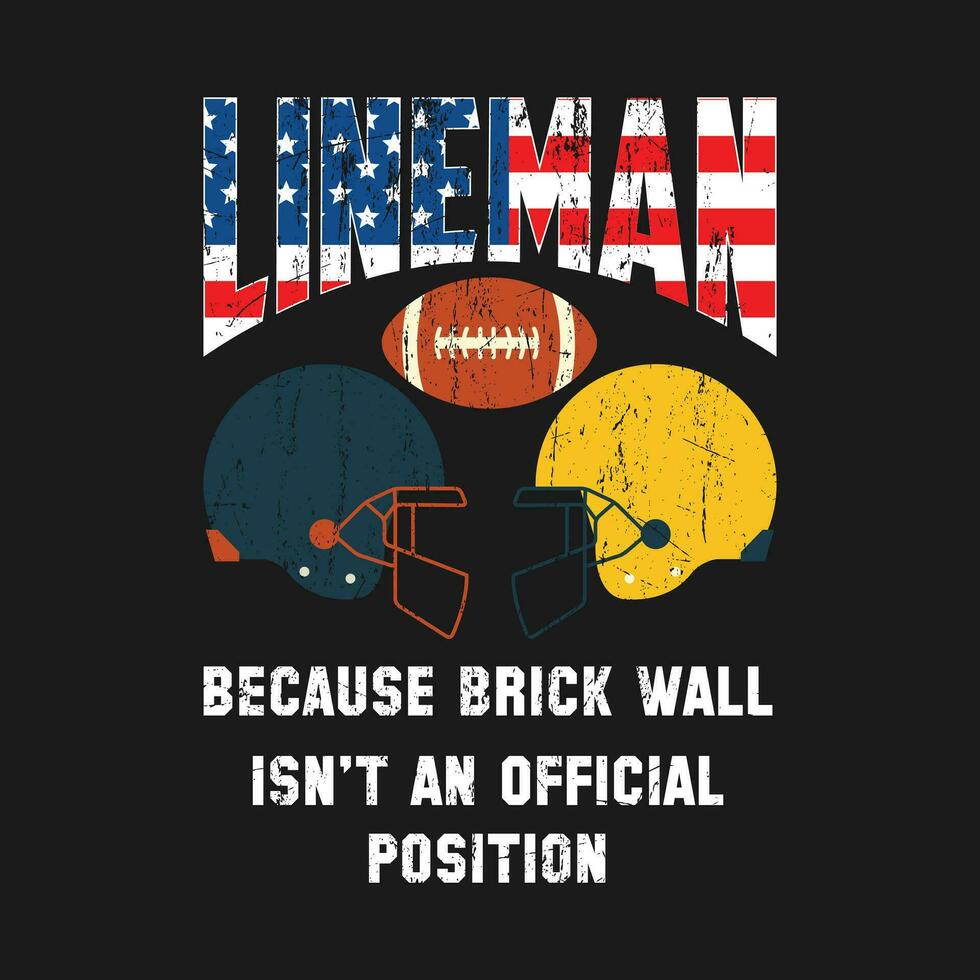 gracioso Clásico guardavía porque ladrillo pared no es oficial posición fútbol americano regalo camiseta diseño vector