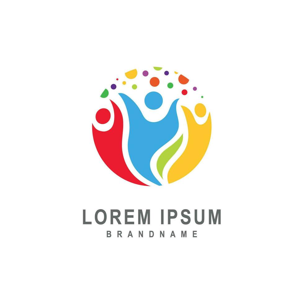 Global community logo, creative teamwork logo design vector