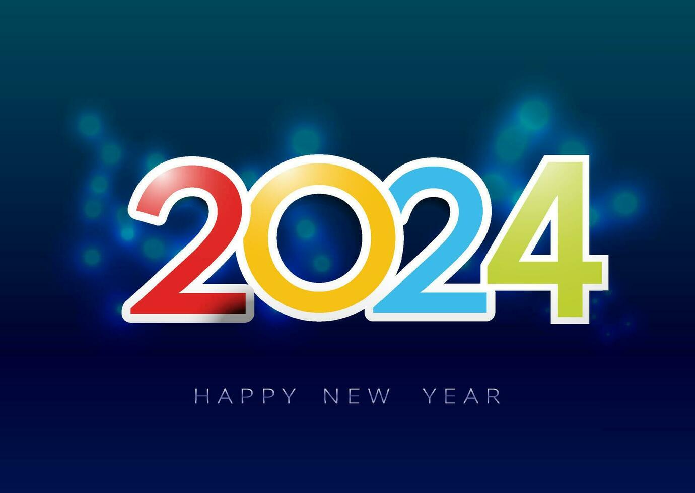 Happy new year 2024 background. Holiday greeting card design vector