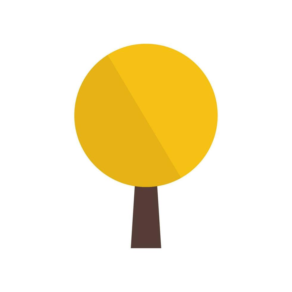Yellow Autumn Tree Minimalistic Flat Illustration. Suitable for design of websites, postcards, books, patterns and other purposes vector