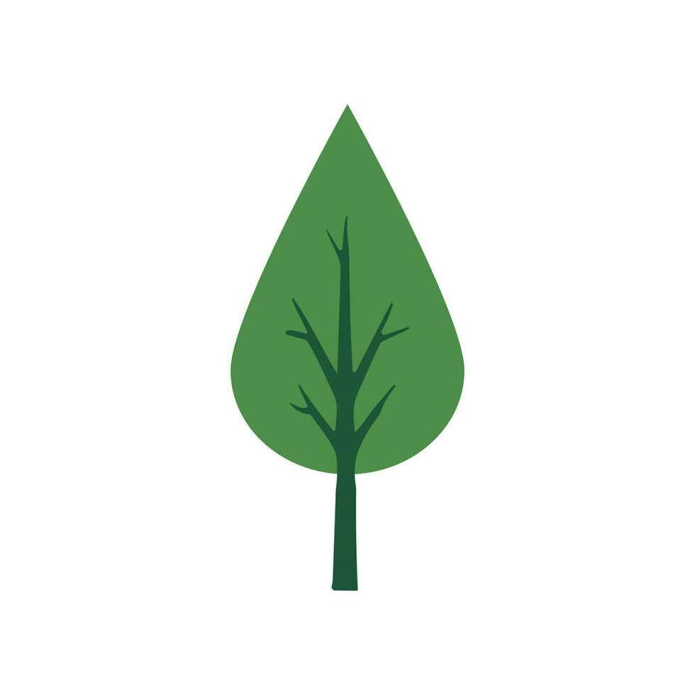 Green Tree Flat Isolated Icon. Suitable for infographics, books, banners and other designs vector