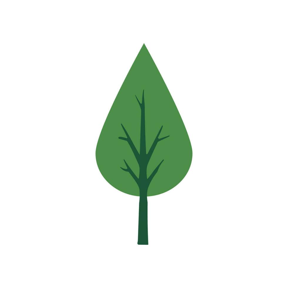 Green Tree Flat Isolated Icon. Suitable for infographics, books, banners and other designs vector