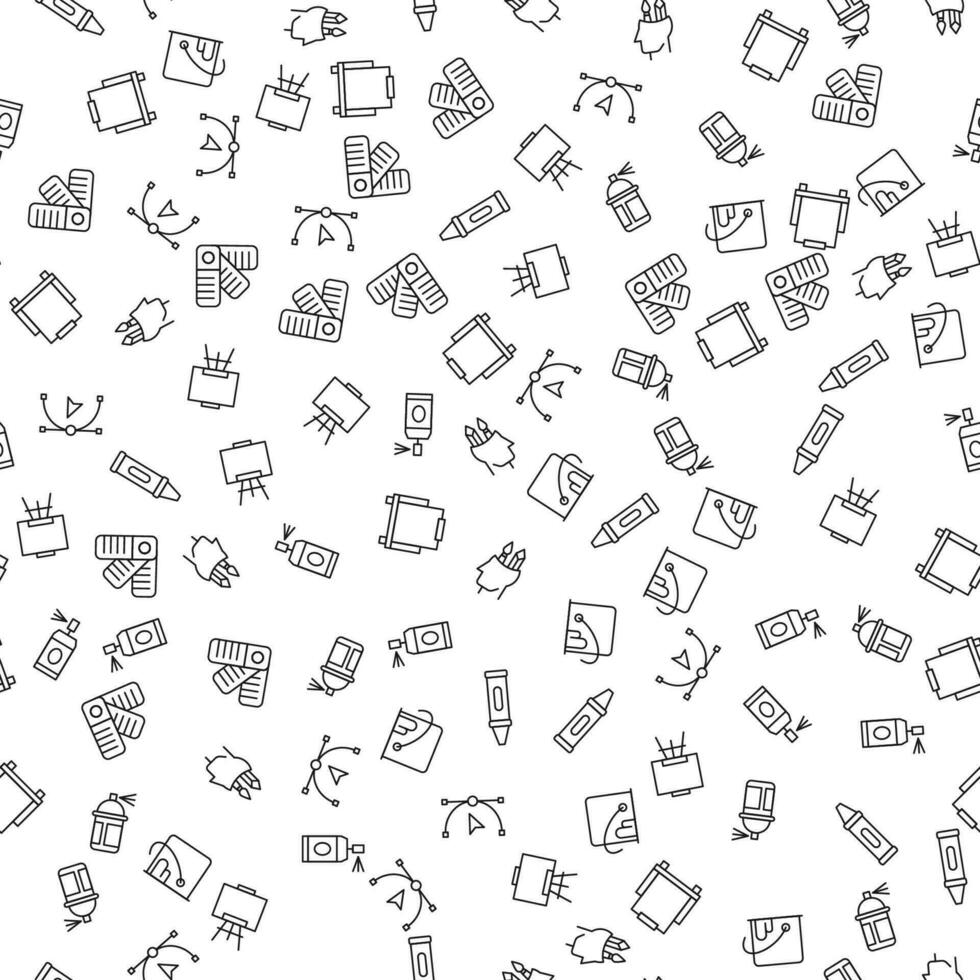 Graphic Design, Art, Painting Seamless vector pattern made of line icons. Suitable for web wrapping, printing, web sites, apps