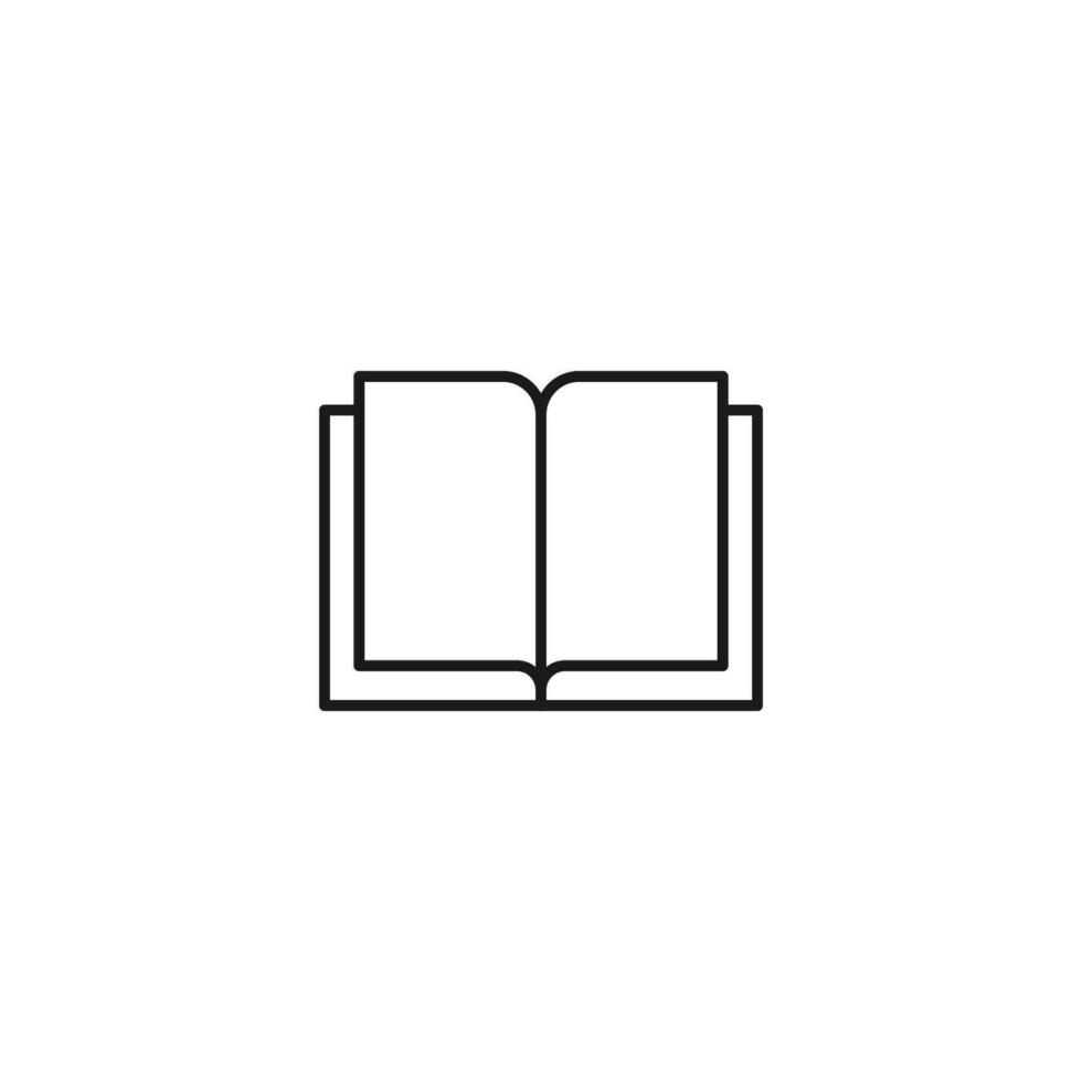 Book Vector Sign for Shops and Stores. Perfect for web sites, books, stores, shops. Editable stroke in minimalistic outline style