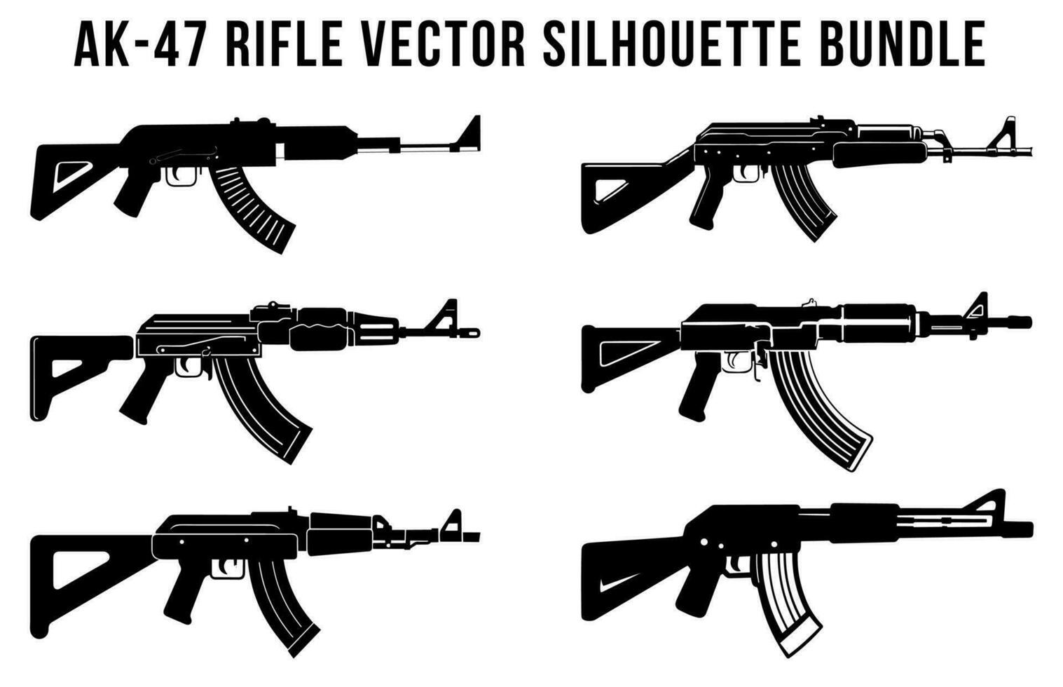 vector armas silueta manojo, colección de varios armas de fuego haz