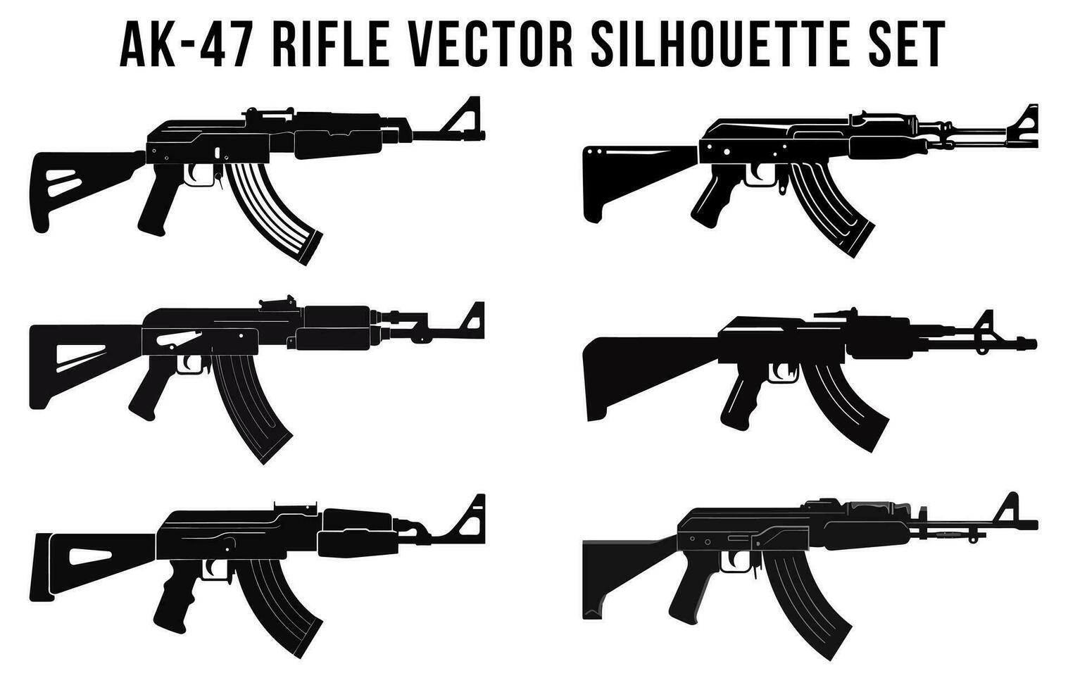 vector armas silueta manojo, colección de varios armas de fuego haz