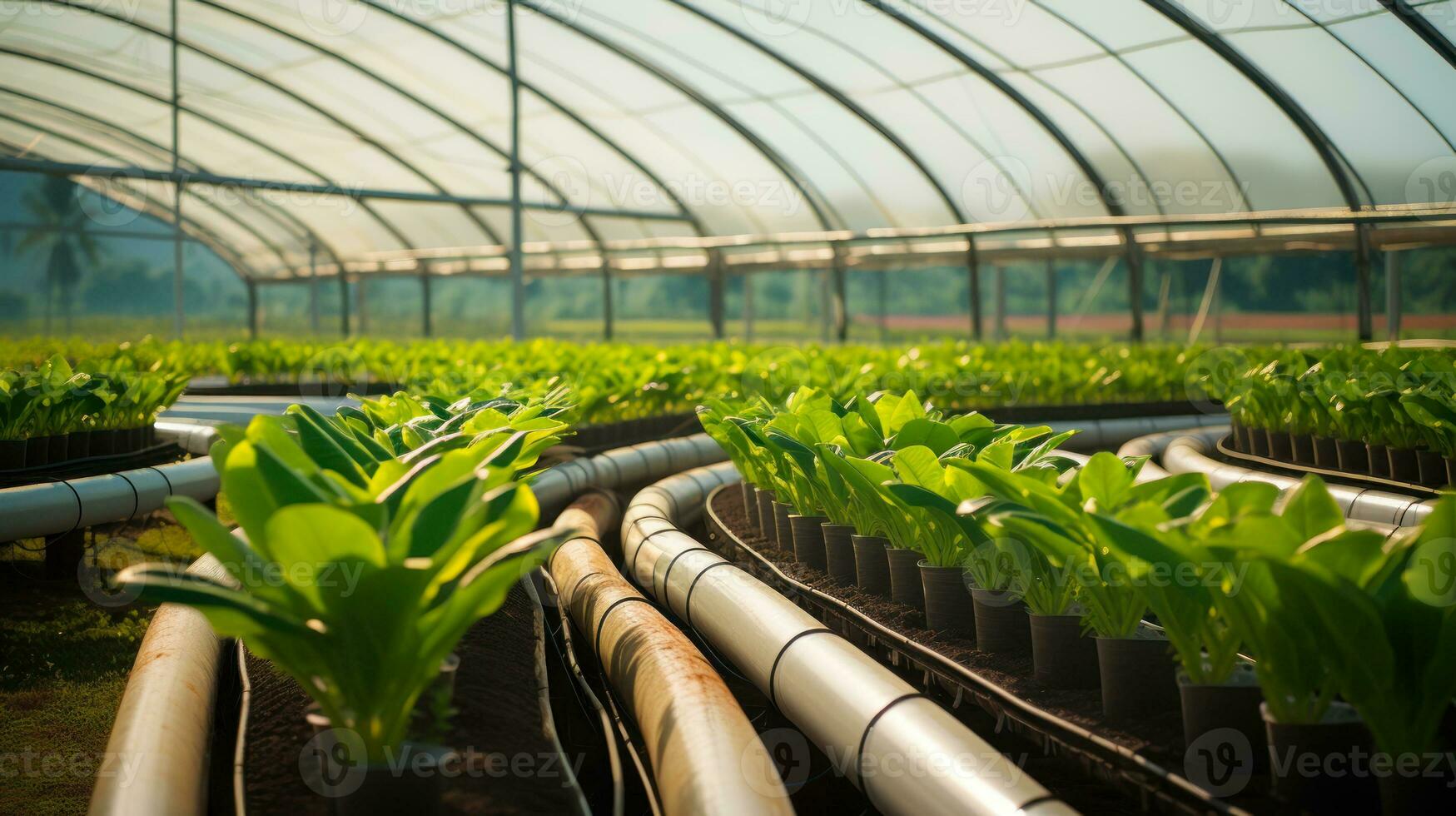 greenhouse outdoor plant growing  generative ai photo