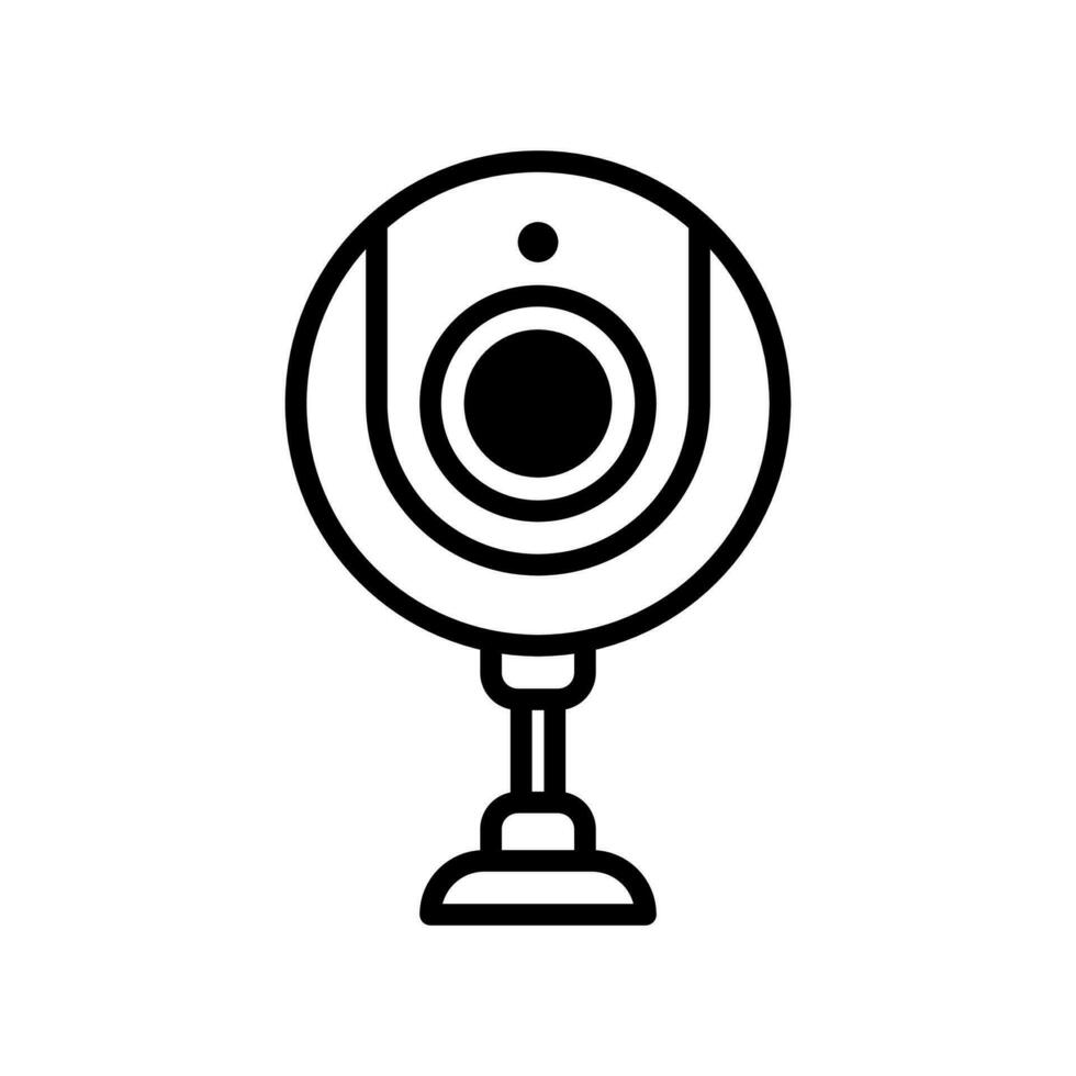 Webcam, web camera icon in line style design isolated on white background. Editable stroke. vector