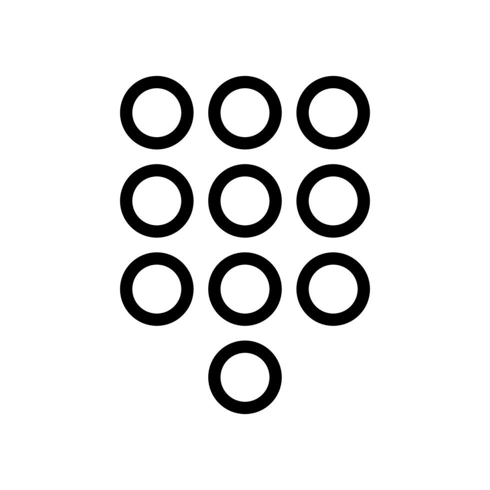 Dialpad, phone number key pad icon in line style design isolated on white background. Editable stroke. vector