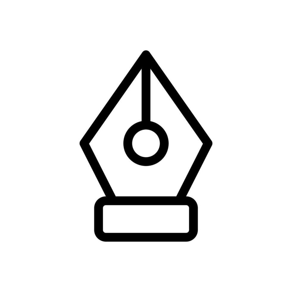 Pen tool, fountain pen nib icon in line style design isolated on white