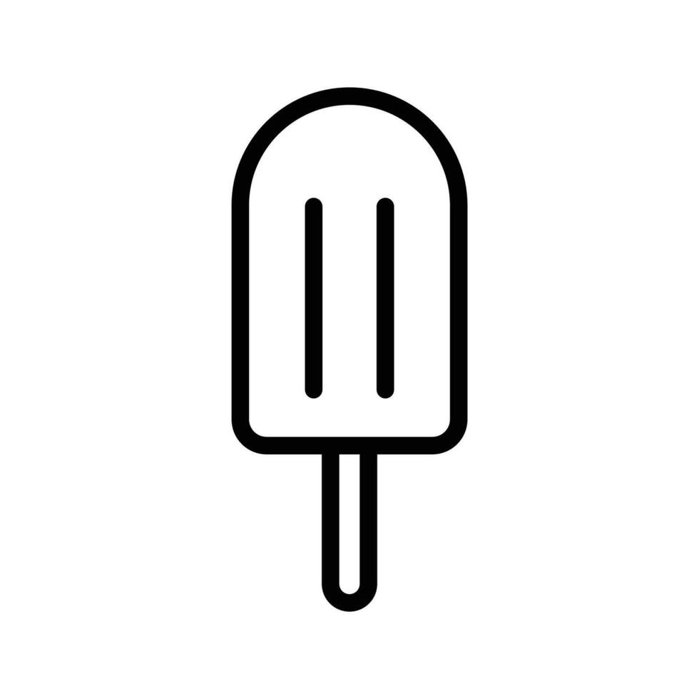 Popsicle ice cream, ice pop icon in line style design isolated on white background. Editable stroke. vector