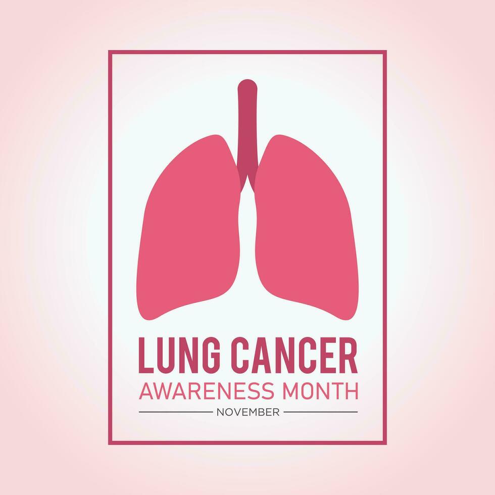 Lung cancer awareness month is observed every year in november. Holiday concept. Vector template for banner, greeting card, poster with background. Vector illustration.