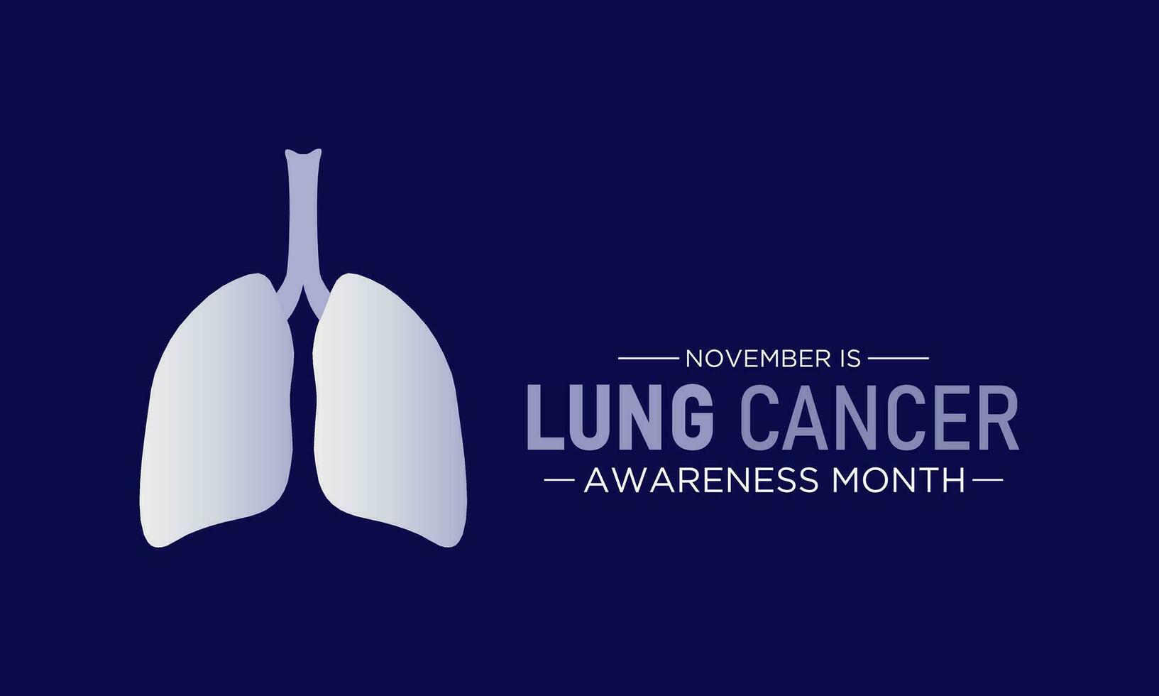 Lung cancer awareness month is observed every year in november. Holiday concept. Vector template for banner, greeting card, poster with background. Vector illustration.