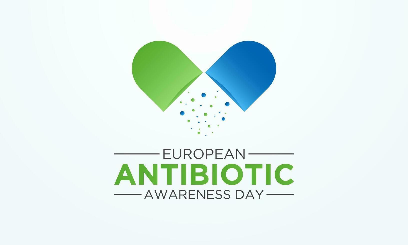 vector ilustración en el tema de europeo antibiótico conciencia día, noviembre 18 europeo antibiótico conciencia día modelo para bandera, póster con antecedentes.