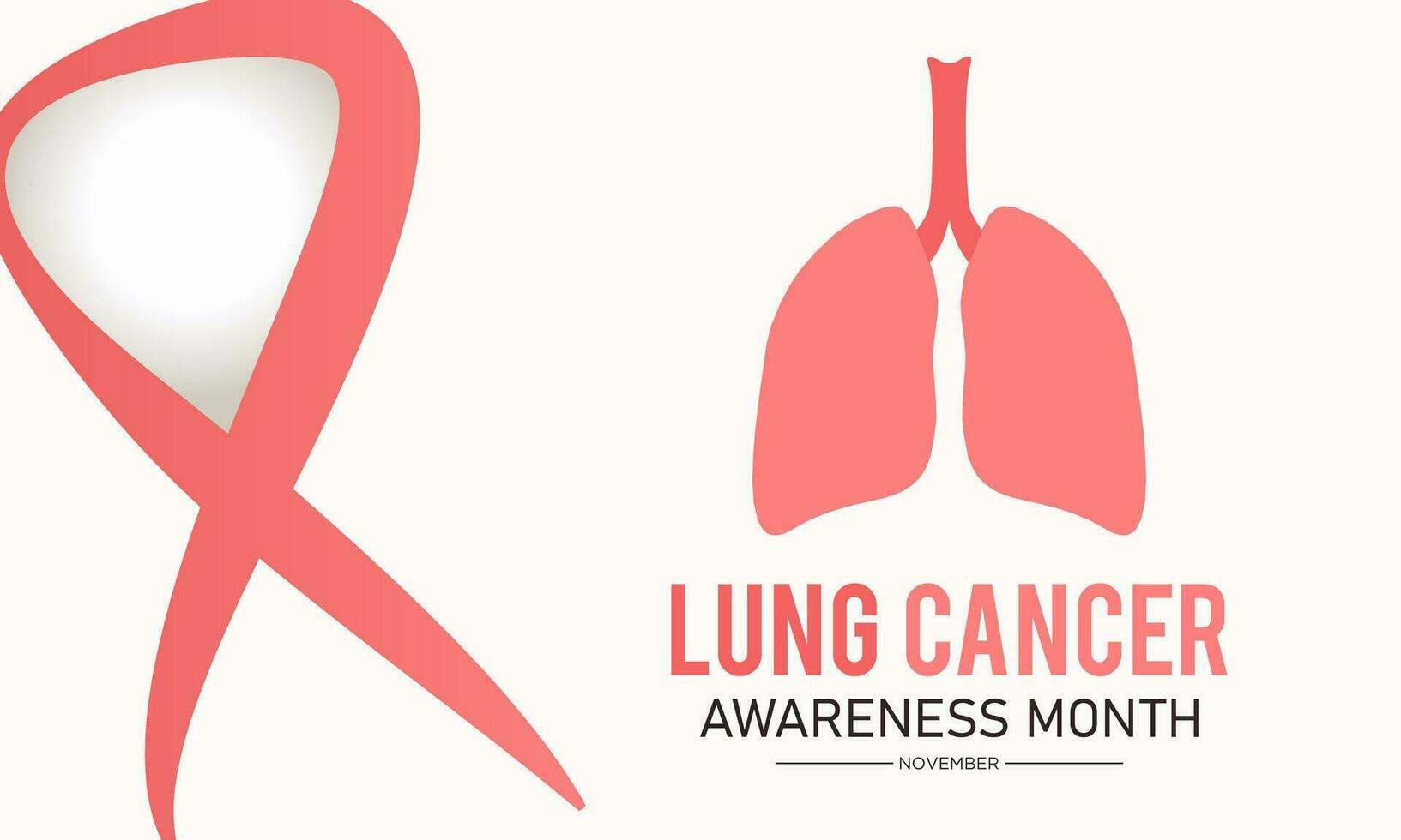 Lung cancer awareness month is observed every year in november. Holiday concept. Vector template for banner, greeting card, poster with background. Vector illustration.