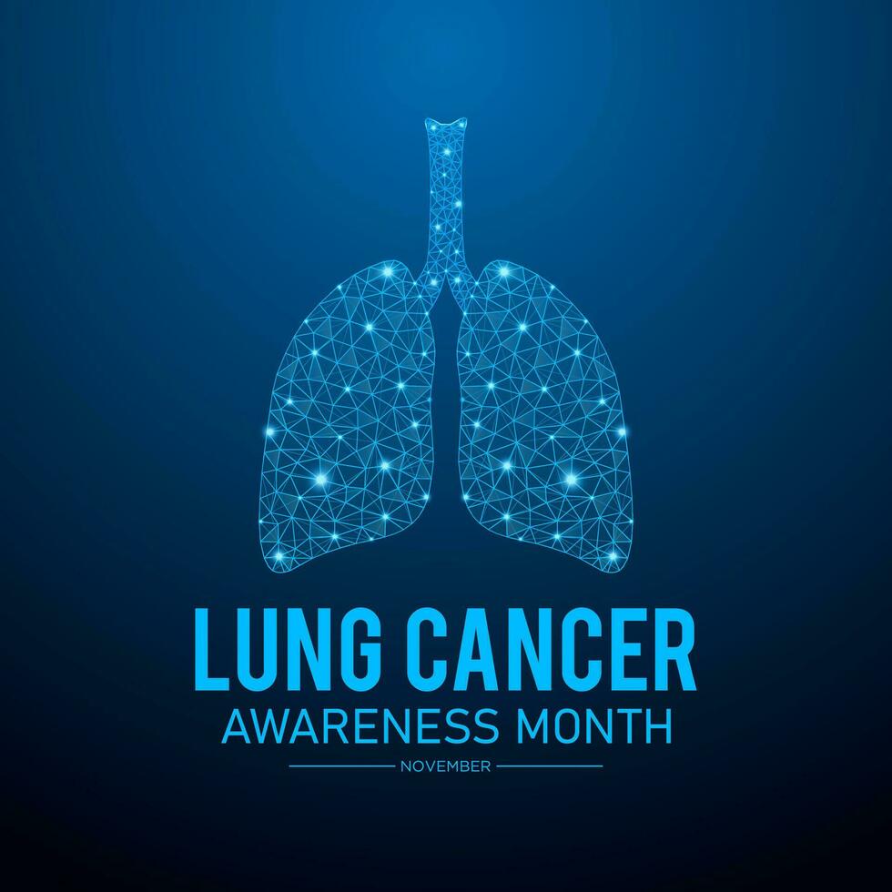 Lung cancer awareness month is observed every year in november. Holiday concept. Vector template for banner, greeting card, poster with background. Vector illustration.