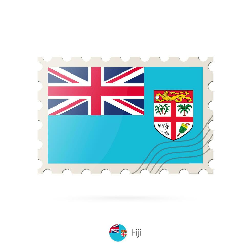 gastos de envío sello con el imagen de Fiji bandera. vector