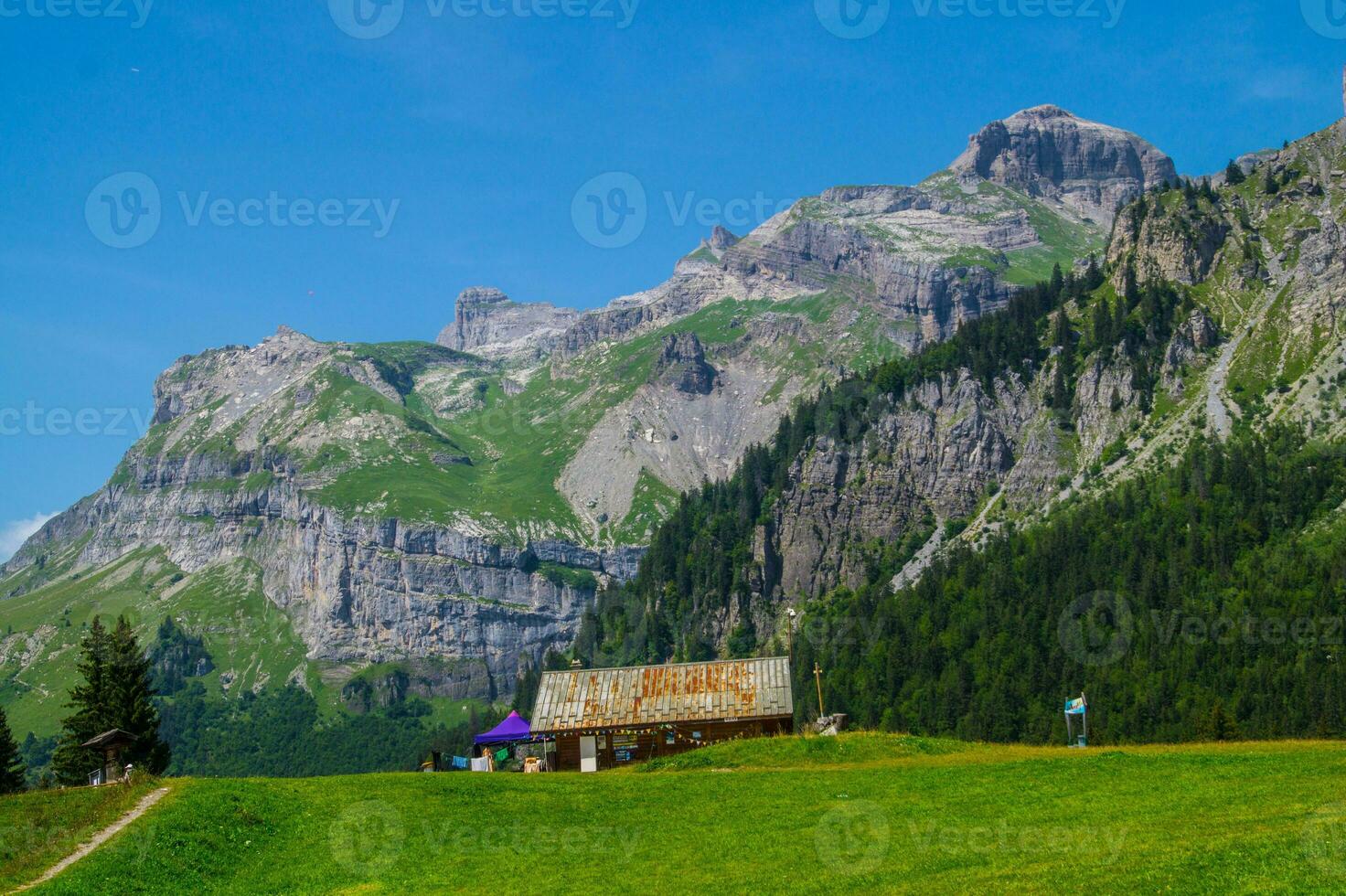 Landscape of the Alps in France in summer photo