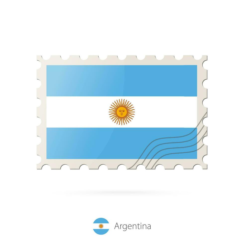 gastos de envío sello con el imagen de argentina bandera. vector