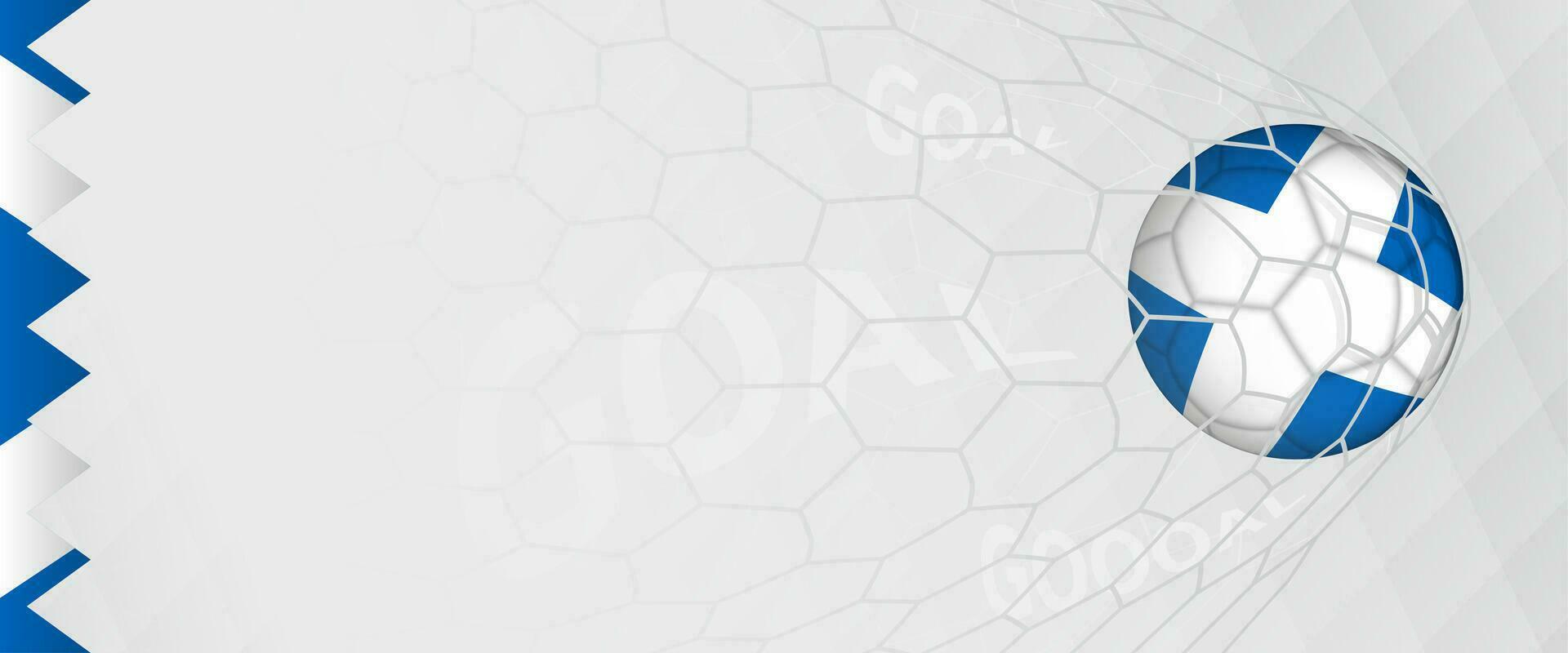Banner design of a football ball with flag of Scotland in football net, the goal by national soccer team of Scotland. vector