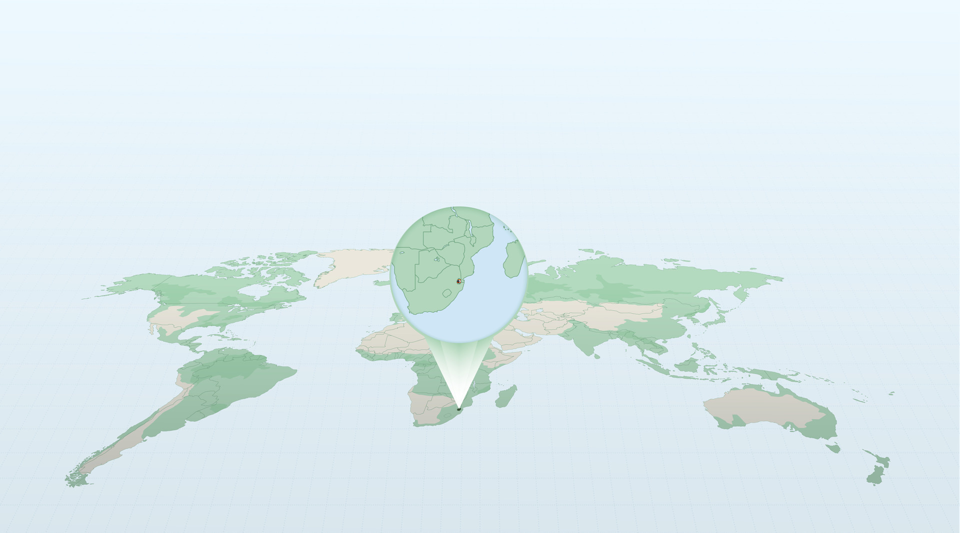 World Map In Perspective Showing The Location Of The Country Swaziland World Map In Perspective Showing The Location Of The Country Swaziland With Detailed Map With Flag Of Swaziland Vector