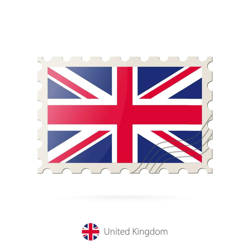 Postage stamp with the image of United Kingdom flag. vector