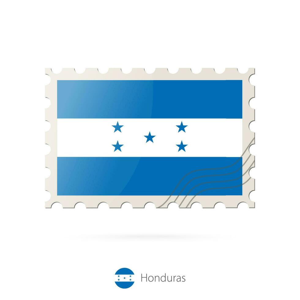 Postage stamp with the image of Honduras flag. vector