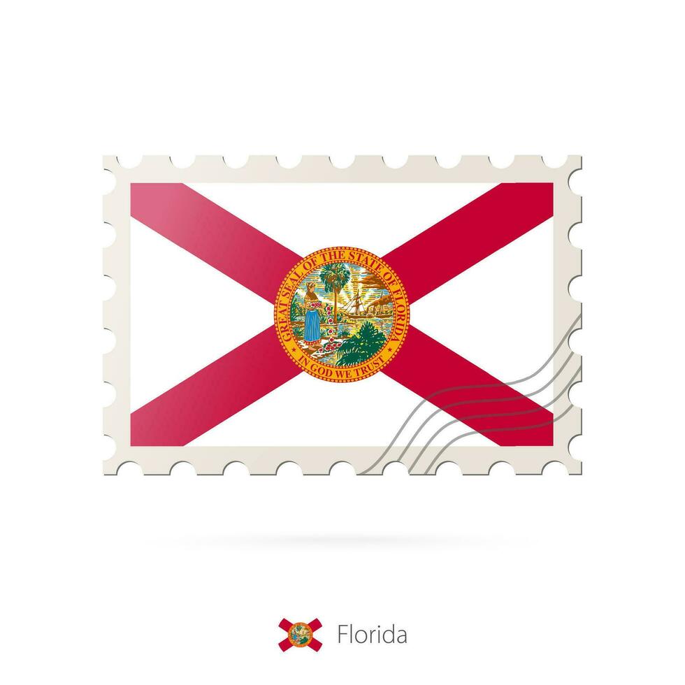 gastos de envío sello con el imagen de Florida estado bandera. vector