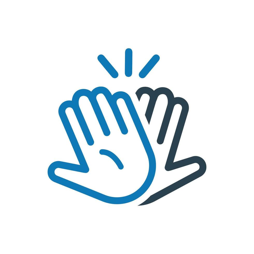Hands celebrating with a high 5 icon vector