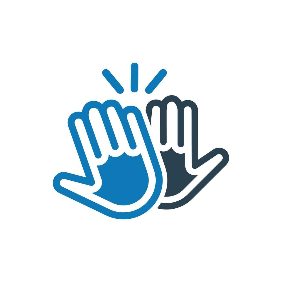 Hands celebrating with a high 5 icon vector