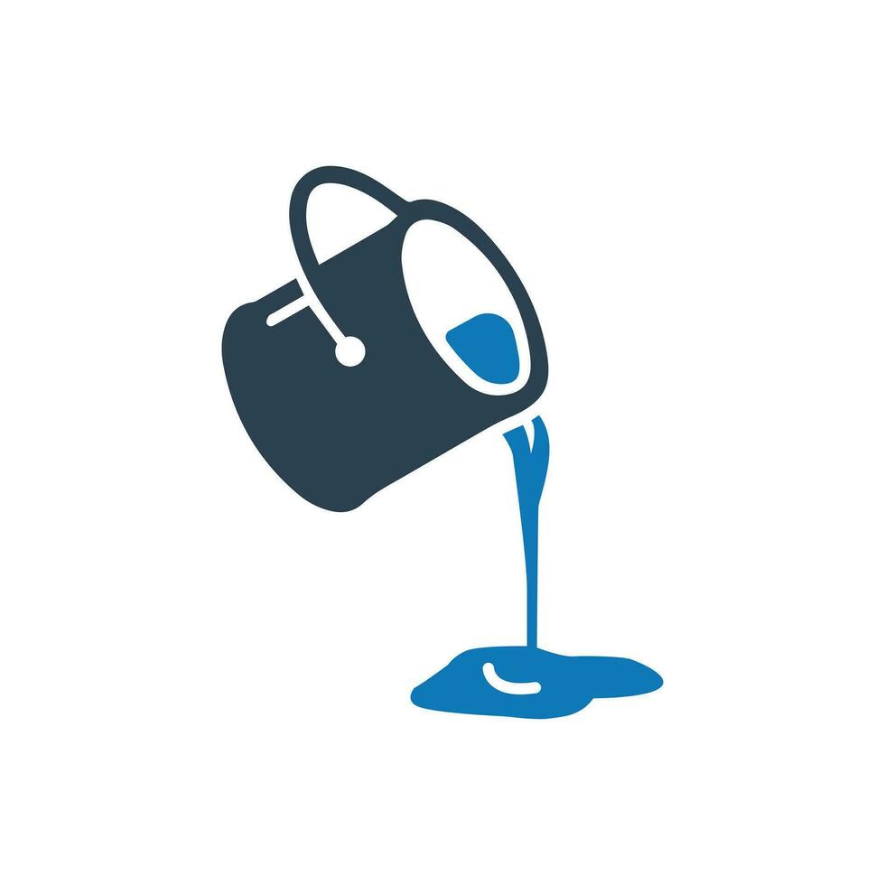 Paint bucket pouring icon vector