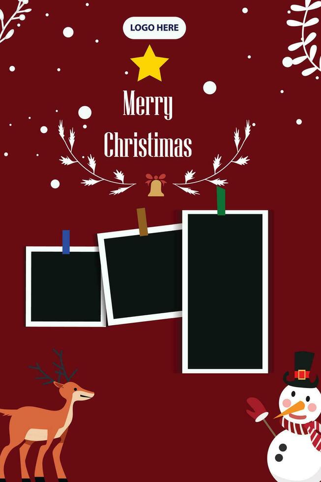 vector Navidad rebaja bandera, póster, social medios de comunicación correo. con Navidad ornamento y polaroid modelo para contento nuevo año saludo Bienvenido fiesta