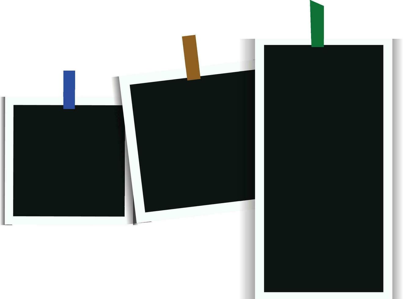 foto cabina imagen marcos Clásico blanco vacío, instante fotos y fotografias tiras vector ilustración colección
