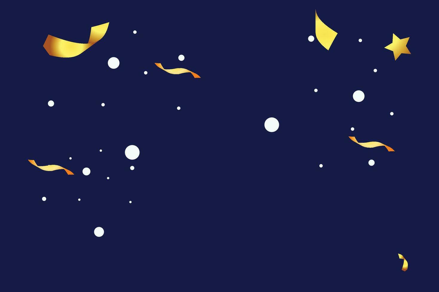gold ribbon background and falling snow, decorate, Christmas ornament, Christmas background. vector illustration of new year holidays
