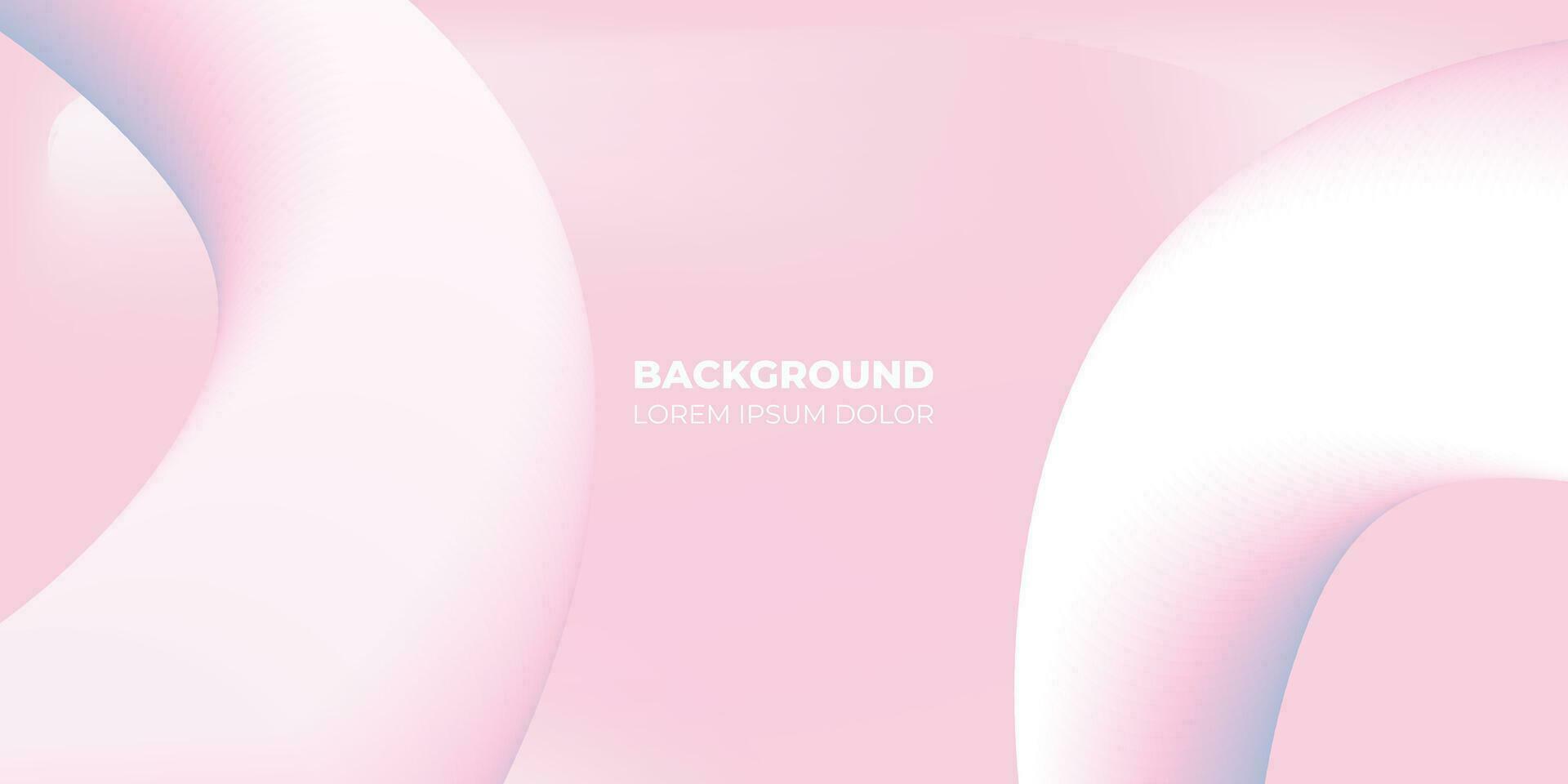 Abstract background with fluid 3d shapes, glossy pastel colors, soft lines forming composition vector