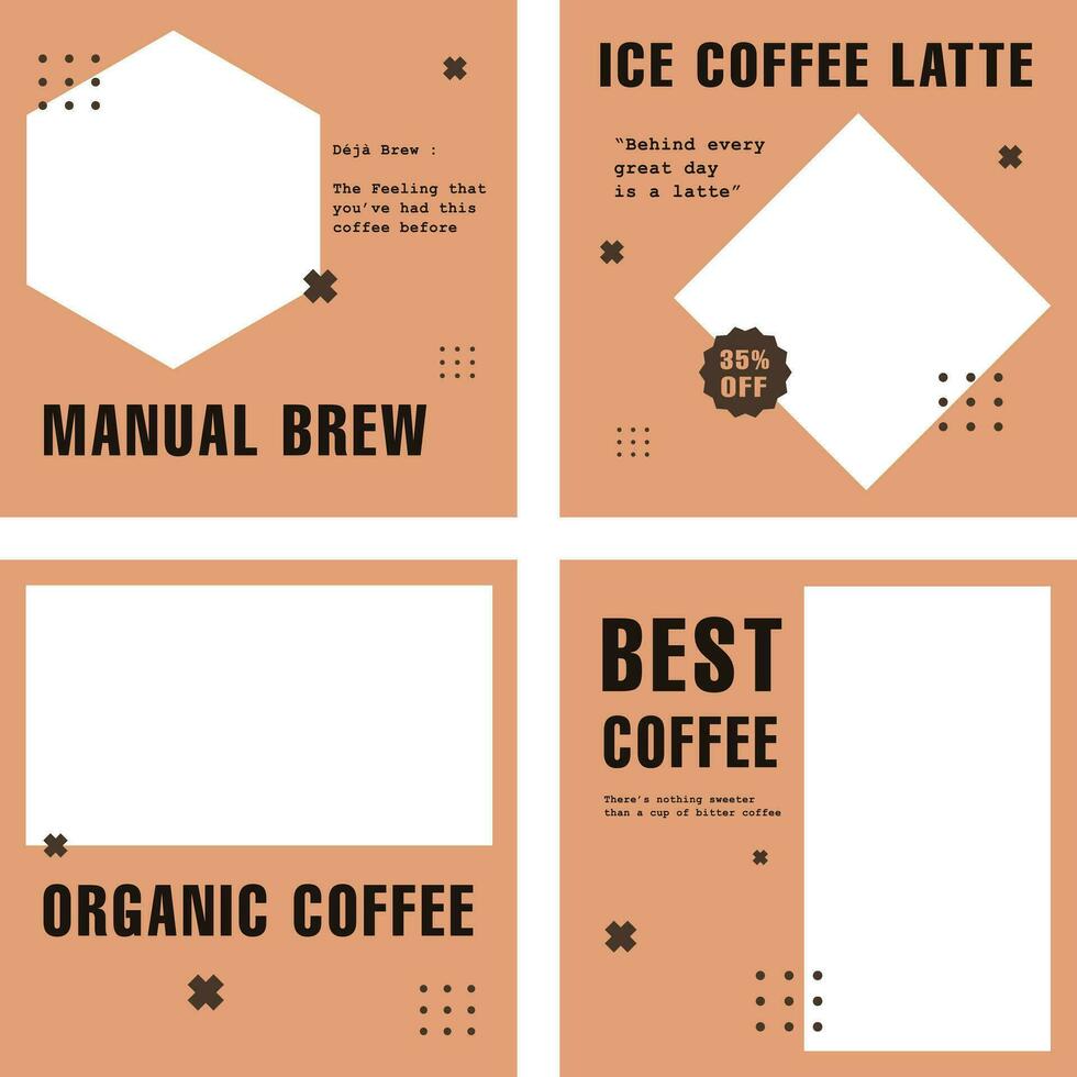 Share your best coffee om social media with this template vector